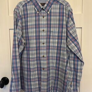 Ben Sherman Heritage Blue Plaid Long Sleeve Shirt Size Medium